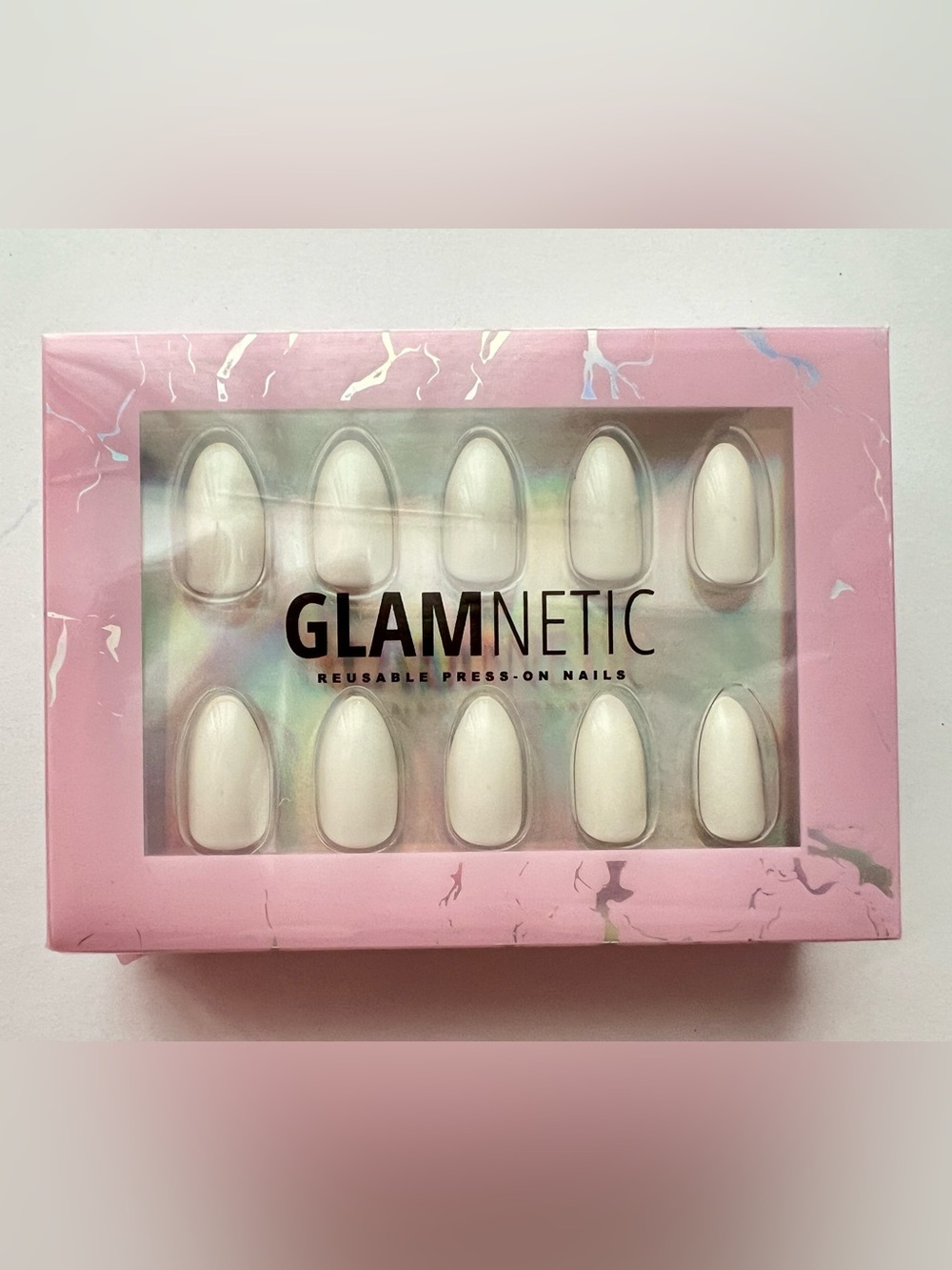 GLAMNETIC Angel Reusable Press-On Nails - Cream White Set